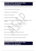 ASVAB PICAT Verification Test  Questions and Answers