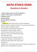 AICPA Ethics Exam 2025 Actual with Questions & Answers &lpar;Latest 2025 &sol; 2026 Update&rpar; 100&percnt; Guarantee Pass &lpar;Verified Answers&rpar;