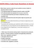 AICPA Ethics Code Exam 2025 Actual with Questions & Answers &lpar;Latest 2025 &sol; 2026 Update&rpar; 100&percnt; Guarantee Pass &lpar;Verified Answers&rpar;