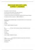 SSB EXAM 2025 WITH 100&percnt; CORRECT ANSWERS