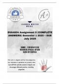 DVA4804 Assignment 6 &lpar;COMPLETE ANSWERS&rpar; Semester 1 2025 &ndash; DUE July 2025&semi; 100&percnt; correct solutions and explanations&period;