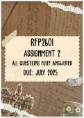 RFP2601 Assignment 2 Memo &vert; Due July 2025