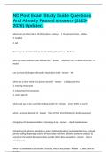 ND Post Exam Study Guide Questions And Already Passed Answers &lpar;2025-2026&rpar; Updated&period;