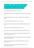 ND POST TEST TRAFFIC MIDTERM EXAM QUESTIONS AND ACTUAL ANSWERS 2025-2026 UPDATE&period;