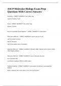 ASCP Molecular Biology Exam Prep Questions With Correct Answers 