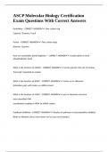 ASCP Molecular Biology Certification Exam Questions With Correct Answers