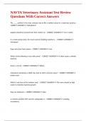 NAVTA Veterinary Assistant Test Review Questions With Correct Answers 