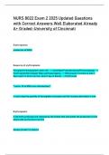 NURS 8022 Exam 2 2025 Updated Questions  with Correct Answers Well Elaborated Already  A+ Graded-University of Cincinnati 