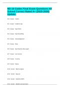 ND 10 Codes Final Exam Questions All Solved Correct Rated A&plus; &lpar;2025-2026&rpar; Update&period;