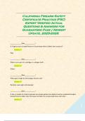 California Firearm Safety Certificate Practice &lpar;FSC&rpar; Expert Verified Actual Questions & Answers for Guaranteed Pass &vert; Newest Update&comma; 2025-2026&period;