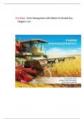 Test Bank - Farm Management 10th Edition by Ronald Kay&comma; Chapter 1-22&period;