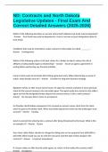 ND&colon; Contracts and North Dakota Legislative Updates - Final Exam And Correct Detailed Answers &lpar;2025-2026&rpar;