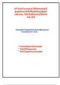Complete Solutions Manual for "A First Course in Differential Equations with Modeling Applications&comma; 12th Edition" by Dennis G&period; Zill