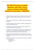 PN 4002 Final Exam Complete Questions with 100&percnt; Correct Answers Updated 2025&sol;2026 Detailed Document&vert;&vert;A&plus; GRADED&excl;&excl;&excl;