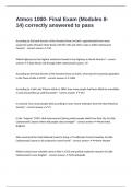 Atmos 1000- Final Exam &lpar;Modules 8-14&rpar; correctly answered to pass
