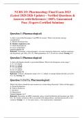 NURS 251 Pharmacology Final Exam 2023 &lpar;Latest 2025&sol;2026 Update&rpar; &ndash; Verified Questions & Answers with References &vert; 100&percnt; Guaranteed Pass &vert; Expert-Certified Solutions