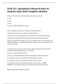 NUR 315- Quantitative Research Intro & Statistics Quiz With Complete solutions&period;