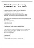 NUR 315- Quantitative Research Key Principles Quiz With Correct Answers