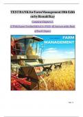 Test Bank for Farm Management 10th Edition by Ronald Kay &ndash; Complete Chapters 1-22 with Expert Verified Q&A