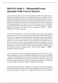 MSN 622 Week 5 &ndash; Rheumatoid Exam Questions With Correct Answers&period;