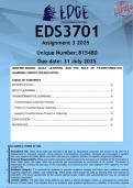 EDS3701 Assignment 3 &lpar;ANSWERS&rpar; 2025 - DISTINCTION GUARANTEED