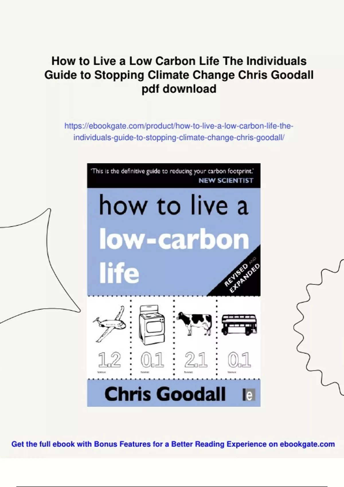 Summary How to Live a Low Carbon Life The Individuals Guide to Stopping ...