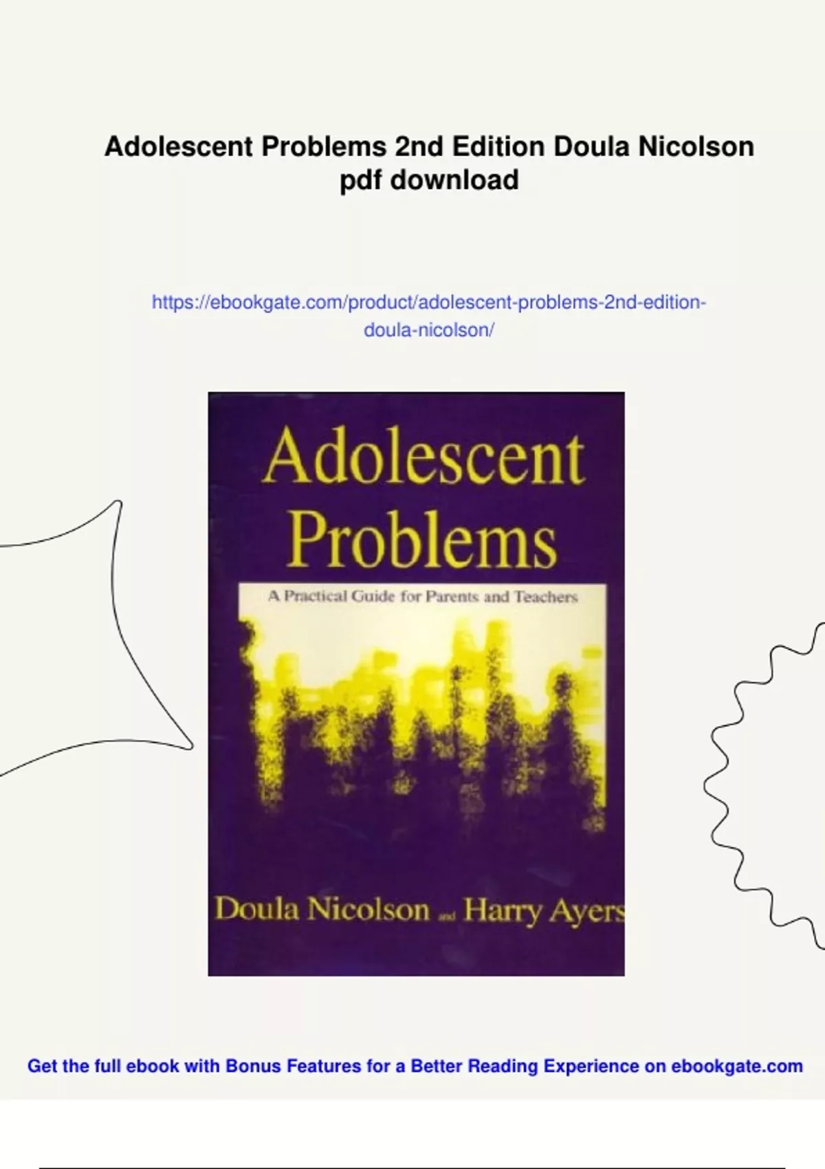 Summary Adolescent Problems 2nd Edition Doula Nicolson - Digital ...