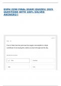 EXPH 2290 FINAL EXAM &lpar;QUIZES&rpar; 2025 QUESTIONS WITH 100&percnt; SOLVED ANSWERS&excl;&excl;