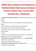 NR605 &ndash; Week 4 Midterm Exam&colon; Diagnosis & Management in Psychiatric Mental Health Across the Lifespan I Practicum &vert; Chamberlain University &vert; 100&percnt; Pass Guarantee