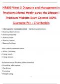 NR605 Week 3 Diagnosis and Management in  Psychiatric Mental Health across the Lifespan I  Practicum Midterm Exam Coṿered 100&percnt;  Guarantee Pass - Chamberlain 