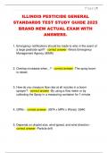 ILLINOIS PESTICIDE GENERAL  STANDARDS TEST STUDY GUIDE 2025  BRAND NEW ACTUAL EXAM WITH  ANSWERS&period;