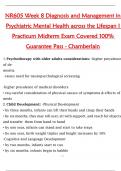 NR605 &ndash; Week 8 Midterm Exam&colon; Diagnosis & Management in Psychiatric Mental Health Across the Lifespan I Practicum &vert; Chamberlain University &vert; 100&percnt; Pass Guarantee