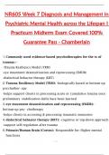 NR605 Week 7 Diagnosis and Management in  Psychiatric Mental Health across the Lifespan I  Practicum Midterm Exam Covered 100&percnt;  Guarantee Pass - Chamberlain