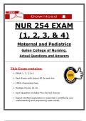 NUR 254 Study Guide &lpar;Exam 1&ndash;4&rpar; &vert; Galen College &vert; Maternal & Pediatric Nursing &vert; 2025 Exam Guide