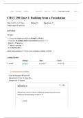 CRST 290 Quiz 1&colon; Building from a Foundation &vert; Questions and Answers &vert; 2025 Update with complete solutions&period;