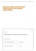 NSG 251 FINAL EXAM LATEST QUESTIONS WITH PASSED SOLUTIONS&excl;&excl;