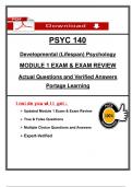 PSYC 140 Module 1 LockDown Exam & Full Review &vert; 2025 Updated Version &vert; Portage Learning