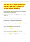 NUR 641E Final Exam Comprehensive Questions &lpar;Frequently Tested&rpar; and Verified Answers Graded A&plus;