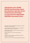   C784 Statistics FULL COURSE REVIEW Exam&vert;Brand New Expert Exam Questions with Clear Correct Verified Answers&vert;All Graded A&plus;&vert;Latest Premium Update&lpar;2025-2026&rpar;100&percnt; Guaranteed Success&period;
