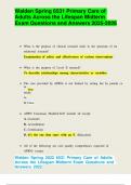 Walden Spring 6531 Primary Care of  Adults Across the Lifespan Midterm  Exam Questions and Answers 2025-2026