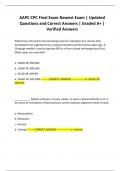 AAPC CPC Final Exam Newest Exam &vert; Updated Questions and Correct Answers &vert; Graded A&plus; &vert; Verified Answers