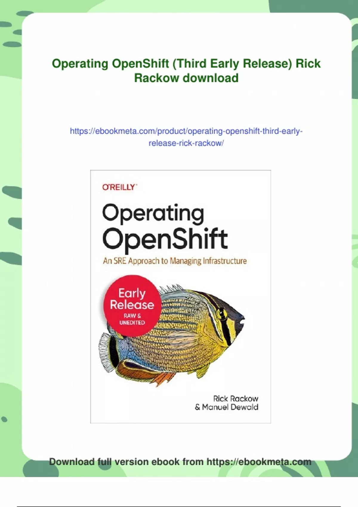 Summary Operating OpenShift (Third Early Release) Rick Rackow - Digital ...