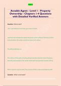 Aceable Agent - Level 1 - Property  Ownership - Chapters 1-4 Questions  with Detailed Verified Answers