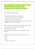 MTA Database Administration Exam 98-364 Student Study Guide Questions with verified answers 