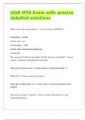 JAVA MTA Exam with precise detailed solutions