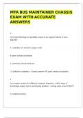 MTA BUS MAINTAINER CHASSIS EXAM WITH ACCURATE ANSWERS 
