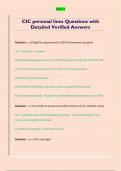 CIC personal lines Questions with  Detailed Verified Answers