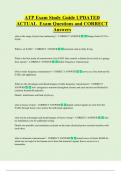 ATP Exam Study Guide UPDATED  ACTUAL  Exam Questions and CORRECT  Answers 