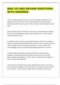 BSN 225 HESI REVIEW QUESTIONS WITH ANSWERS