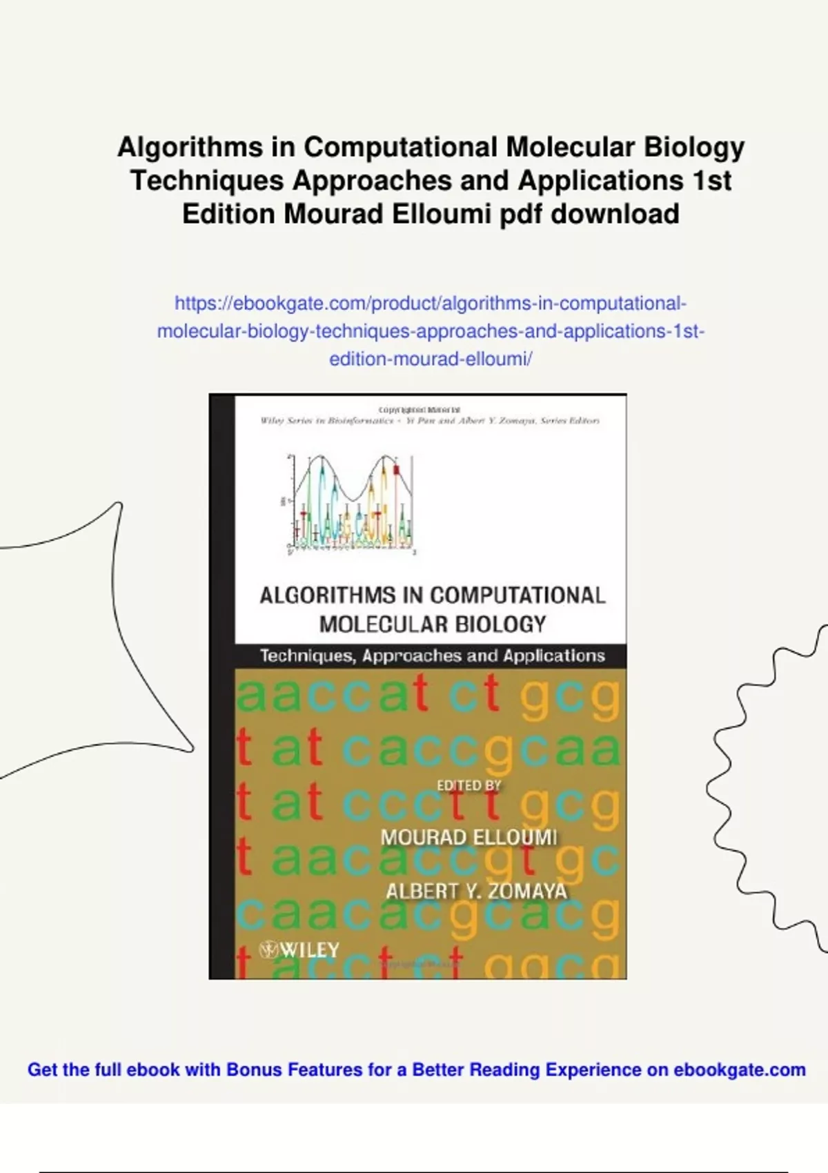 Summary Algorithms in Computational Molecular Biology Techniques ...